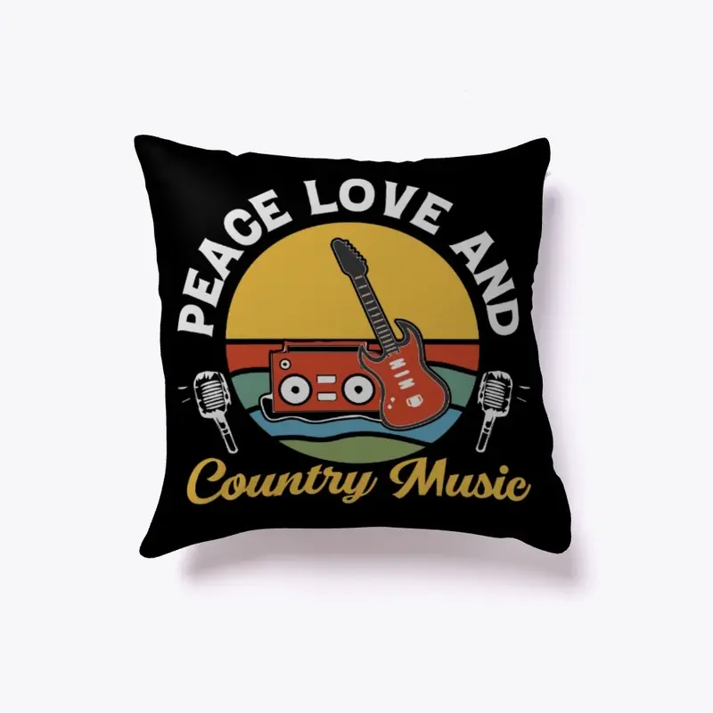 PEACE LOVE AND COUNTRY MUSIC DECOR